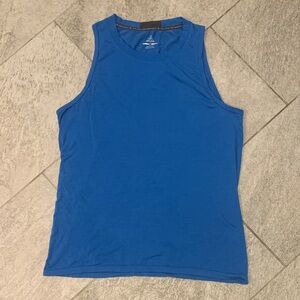 Men's Prana Sleeveless Yoga Workout Gym Stretchy Tank Top Blue Size S Relaxed